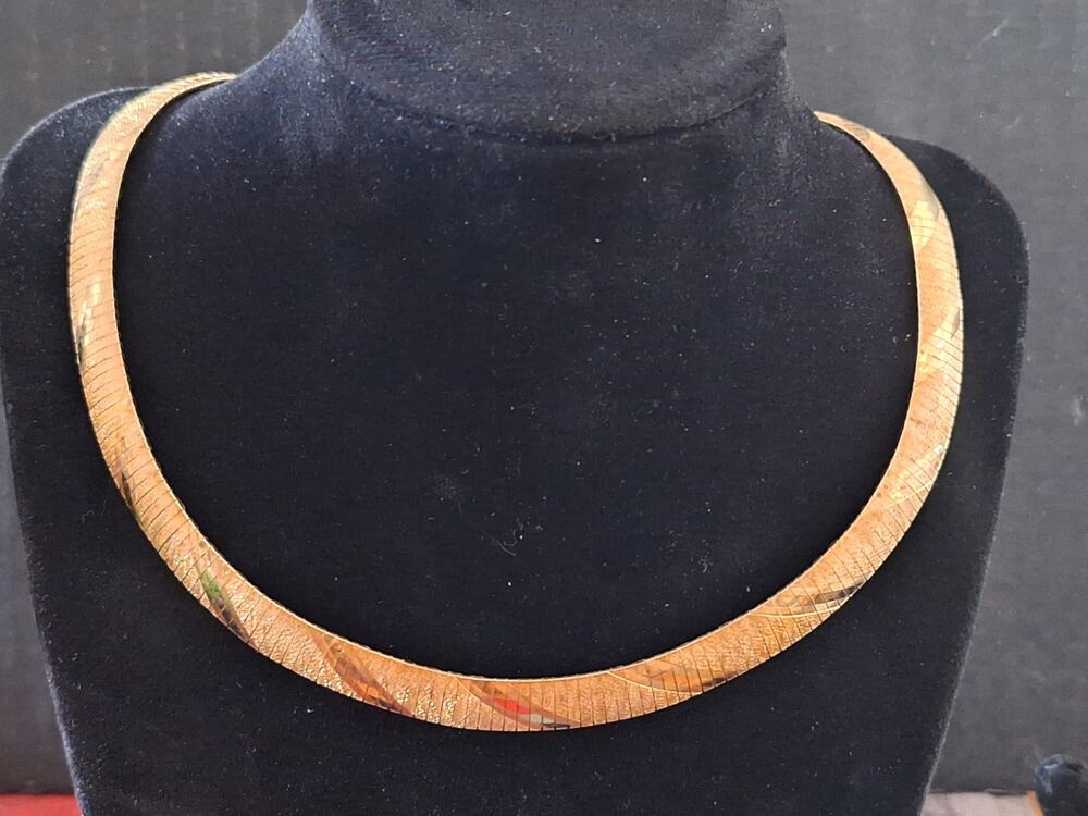 Vintage Jacmel JCM 925 Italy Gold Vermeil Sterling Silver Omega Necklace 17"